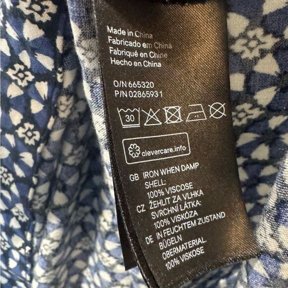 H&M blue black and white all over print shift dress size 4 - Picture 6 of 8